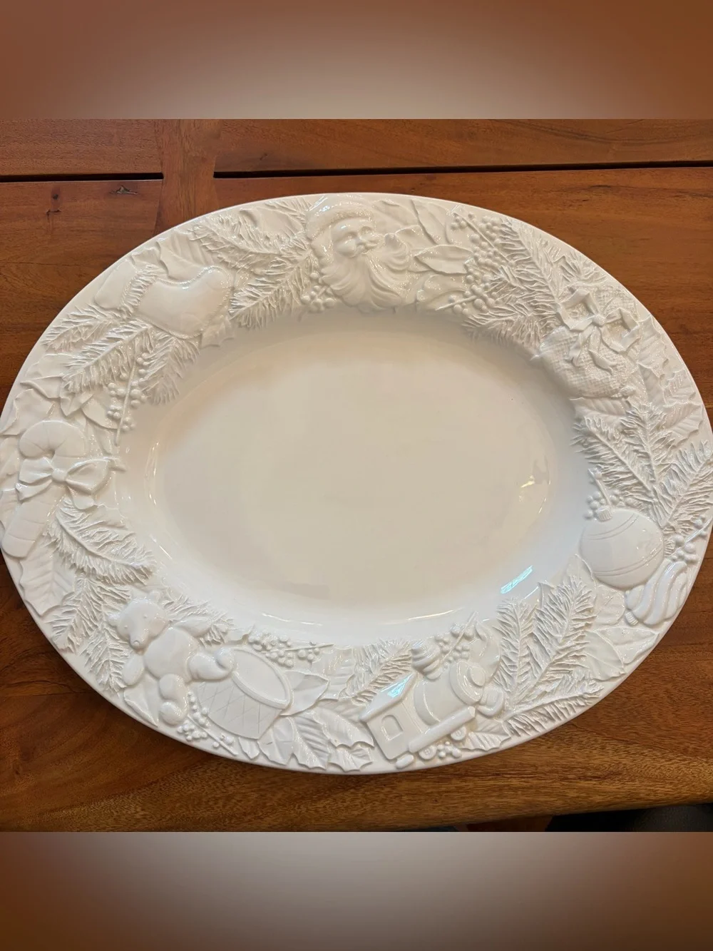 Vtg Gump's San Francisco Christmas Platter La Ceramica VBC Italy Relief 7730/50